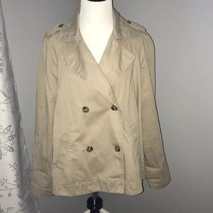 LOFT Khaki Swing Coat (Size S)